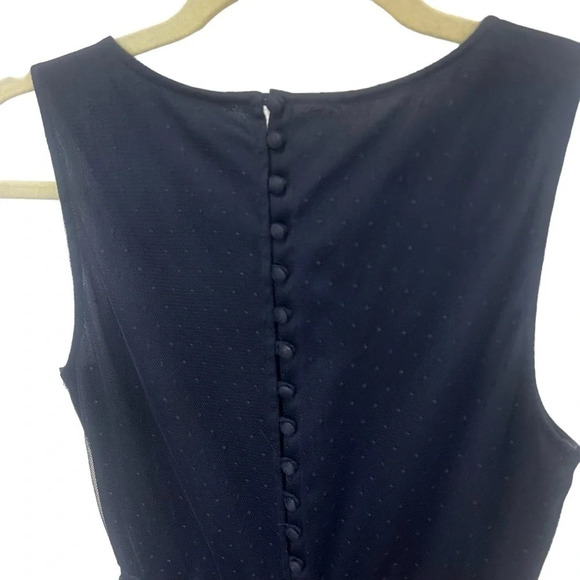 Zara Trafaluc Collection sleeveless blue button back dress w/tule dots medium - Picture 3 of 8